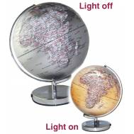 Heritage Silver Ocean World Globe LED